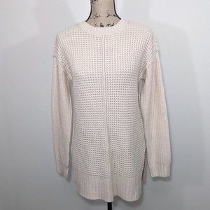 New Arizona Jean Co Women Oatmeal Crew Neck Knit Sweater Long Sleeve Textured S